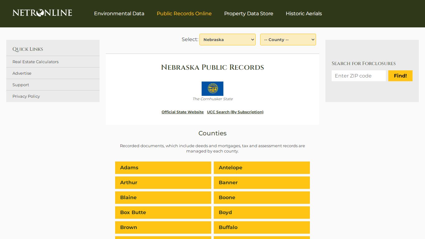 Nebraska Public Records Online Directory - NETROnline.com